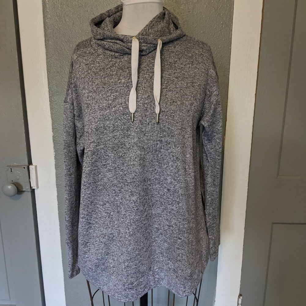 Old Navy Active funnel-neck hoodie, split sides, thumbhole, blue space dyed, S